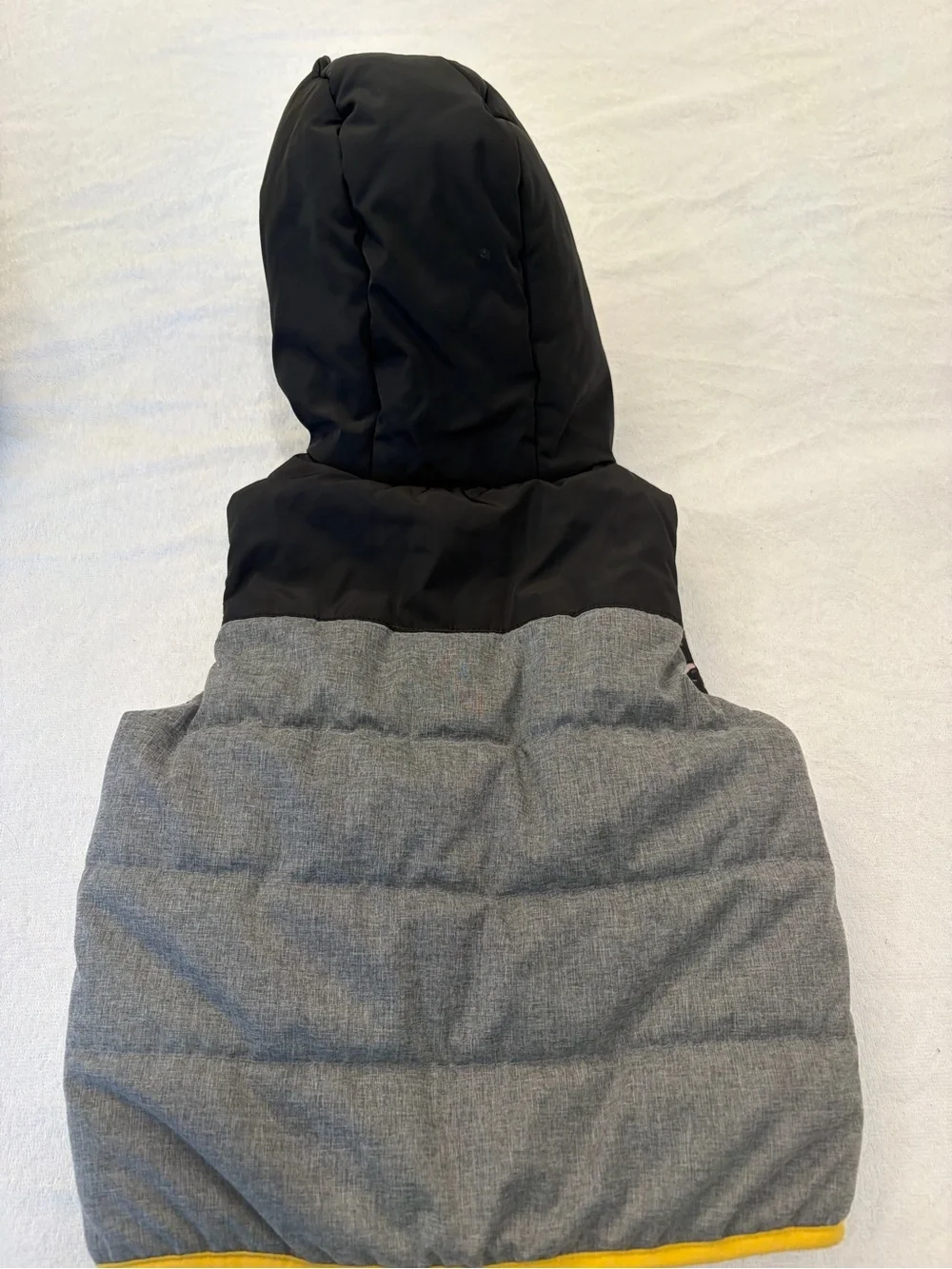 GAP Kids Limited Edition Batman Gray, Black & Yellow Puffer Vest with Hood